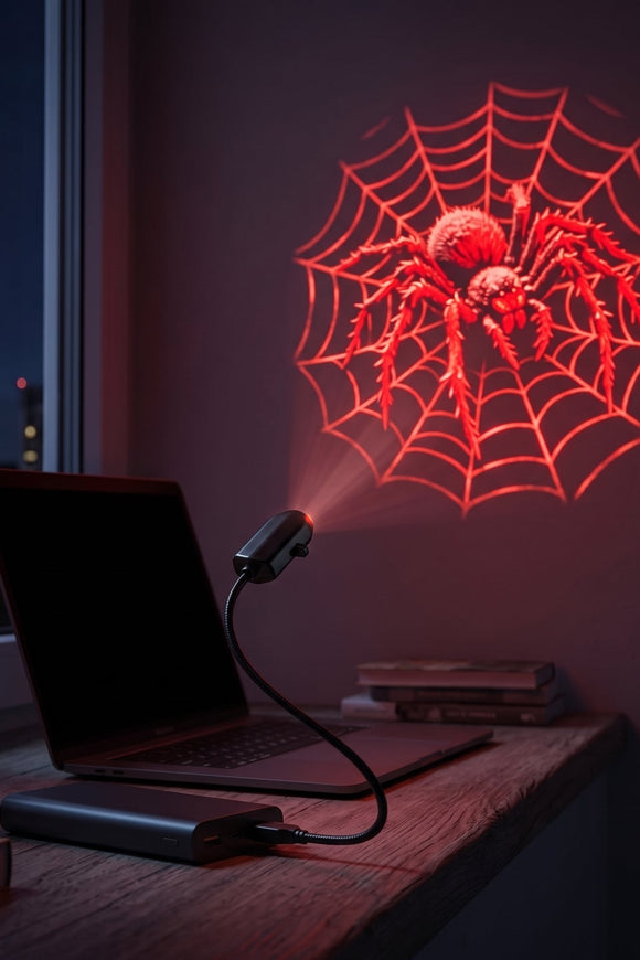 HauntGlow — Halloween Projector Light, USB, Swappable Patterns