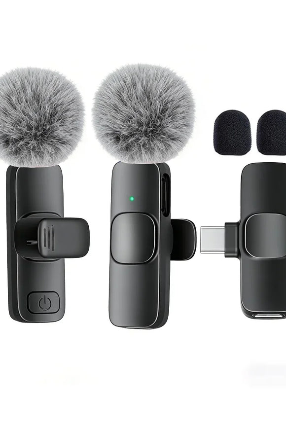 USB-C Wireless Lavalier Microphone – Portable Clip-On Travel Mic
