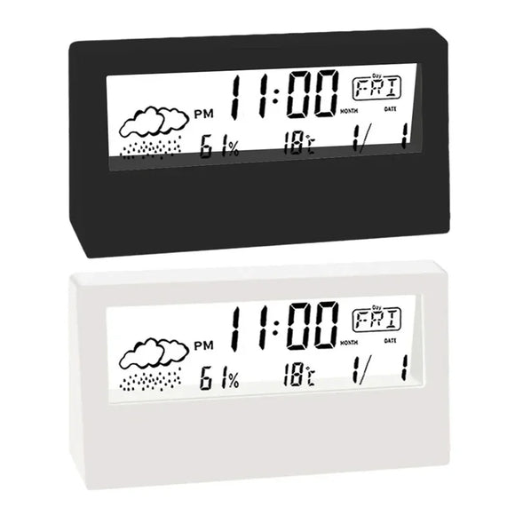 Digital Temperature Clock LED Display Weather Humidity Alarm Desktop