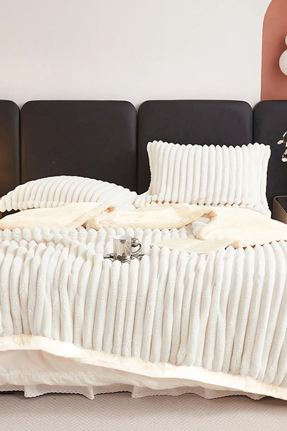 1pc Weighted Fleece Blanket -Soft, Warm, Throw for Bedroom, Living Room, Student Dormitory, Car, Sofa,8lbs With Sherpa