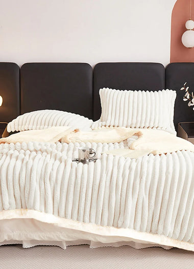 1pc Weighted Fleece Blanket -Soft, Warm, Throw for Bedroom, Living Room, Student Dormitory, Car, Sofa,8lbs With Sherpa