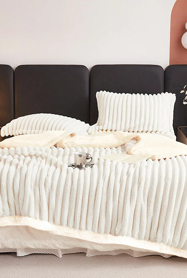 1pc Weighted Fleece Blanket -Soft, Warm, Throw for Bedroom, Living Room, Student Dormitory, Car, Sofa,8lbs With Sherpa