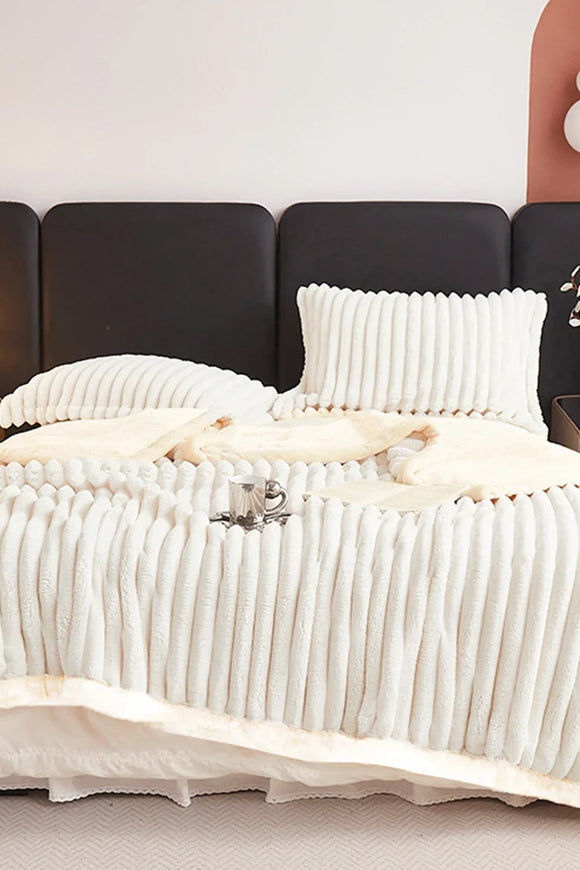 1pc Weighted Fleece Blanket -Soft, Warm, Throw for Bedroom, Living Room, Student Dormitory, Car, Sofa,8lbs With Sherpa