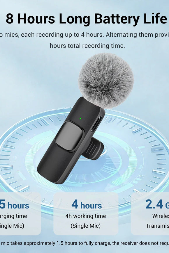 USB-C Wireless Lavalier Microphone – Portable Clip-On Travel Mic