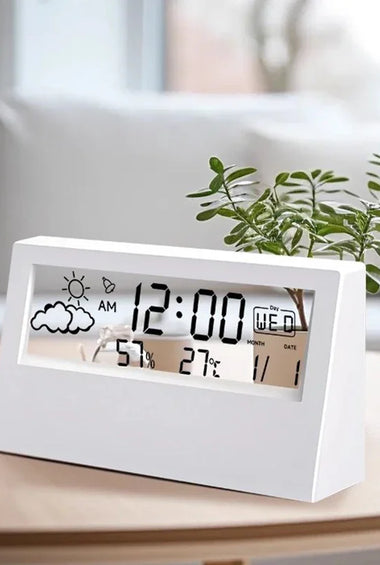 Digital Temperature Clock LED Display Weather Humidity Alarm Desktop