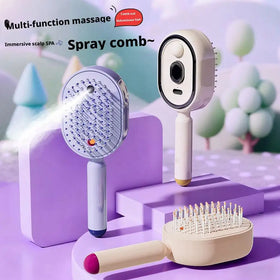 Multi-Functional Spray Massage Comb Gentle Round Teeth for Detangling Even Hair Product Application Home Head SPA