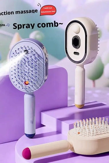 Multi-Functional Spray Massage Comb Gentle Round Teeth for Detangling Even Hair Product Application Home Head SPA