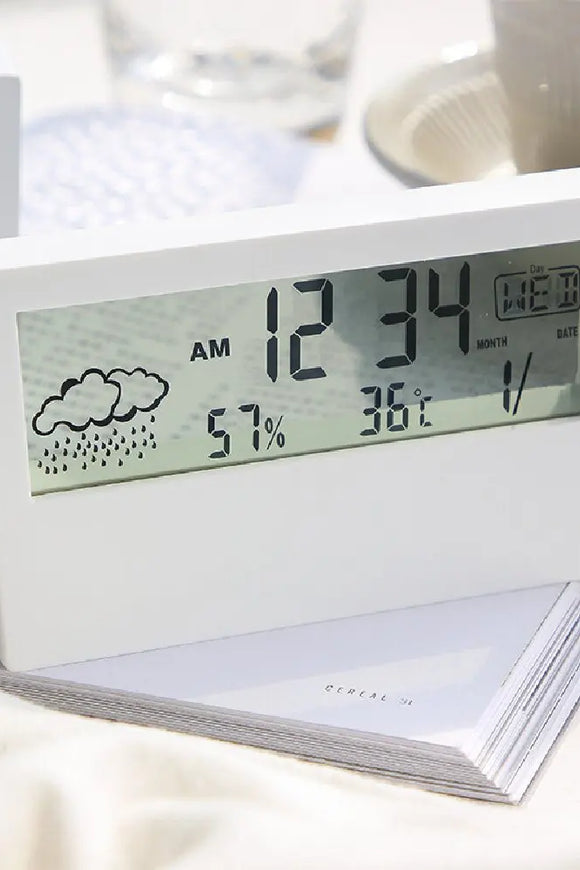 Digital Temperature Clock LED Display Weather Humidity Alarm Desktop