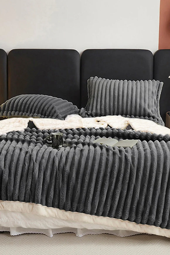 1pc Weighted Fleece Blanket -Soft, Warm, Throw for Bedroom, Living Room, Student Dormitory, Car, Sofa,8lbs With Sherpa