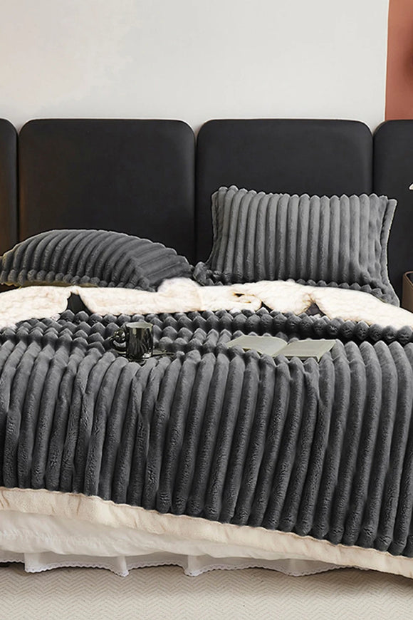 1pc Weighted Fleece Blanket -Soft, Warm, Throw for Bedroom, Living Room, Student Dormitory, Car, Sofa,8lbs With Sherpa