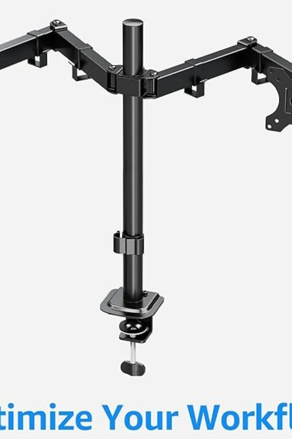 Dual Monitor Stand, Heavy Duty Adjustable Monitor Desk Mount for 2 Screens up to 32 Inches, Fully Adjustable Height, Tilt, Swivel, Rotate, Supports 17.6 lbs per Monitor Arm, Easy Installation