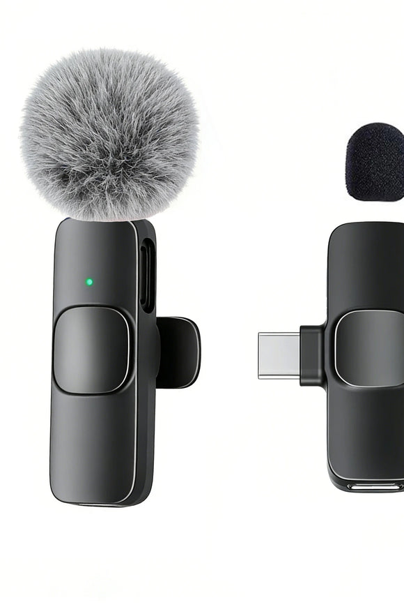 USB-C Wireless Lavalier Microphone – Portable Clip-On Travel Mic