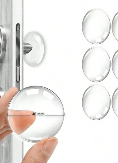 Door Knob Wall Shield Clear Soft Rubber Door Stopper Door Handle Bumper Mute Stickers Wall Protector Muffler Pad Protective Plug