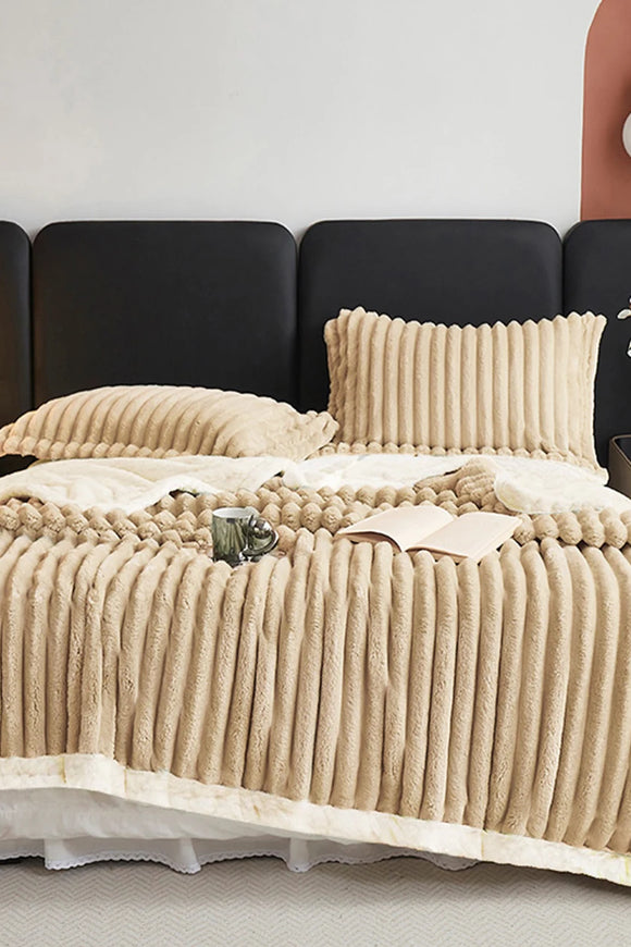 1pc Weighted Fleece Blanket -Soft, Warm, Throw for Bedroom, Living Room, Student Dormitory, Car, Sofa,8lbs With Sherpa